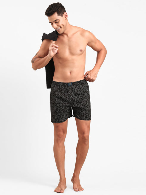 Black & White Printed Cotton Boxer